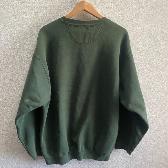 Y2K Oregon Ducks Varsity Athletic by Cadre Crew Sweatshirt Green Men's Large VTG - Picture 3 of 4